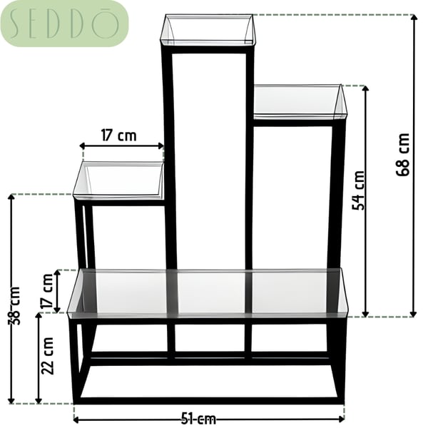 Stående blomsterstativ, blomsterstativ, planter, moderne hylde, 4 hylder