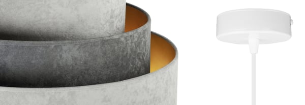 HÆNGENDE LAMPE LOFTSKRONE GYLDEN FLØJLSSKÆRM