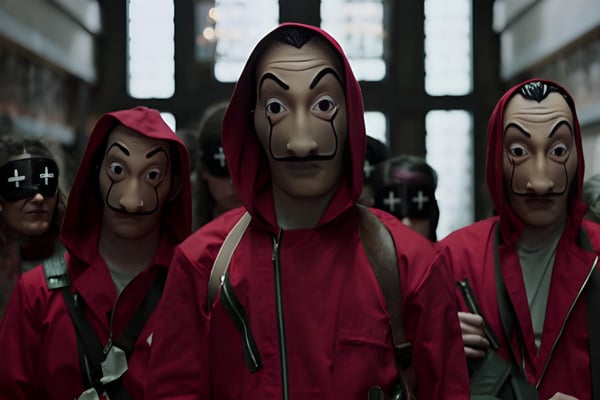 Naamio st. andrzejki salvador dali la casa de papel bella ciao profesor