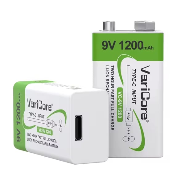 Genopladeligt battericelle VariCore VC-9V 1200-USB 9V Li-ion 1200mAh