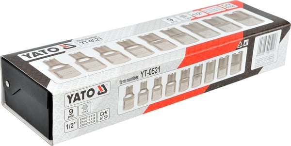 TORX E10-24 HYLSYAVAIMET, 9-OSAINEN SARJA - YT-0521