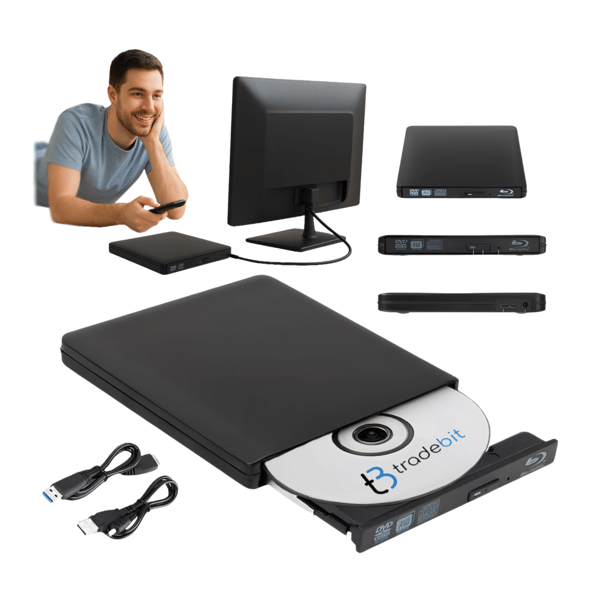 Ulkoinen Blu-ray DVD 4K 3D USB 3.0 BD/CD/DVD-asema Windowsille/Mac OS:lle/Linuxille