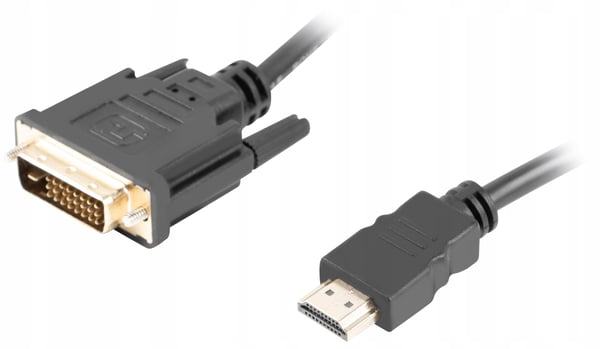 Lanberg HDMI(M) - DVI-D(M)(24+1) Adapterkabel 1,8m Dual Link Forgyldte Kontakter 4K 30 Hz Sort