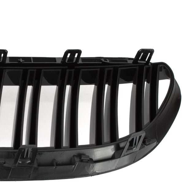 BMW 6 E63 / E64 04-10 gitter mellem forlygterne (nyrerne) venstre + højre sæt SORT GLOSSY DOBBELT BAR