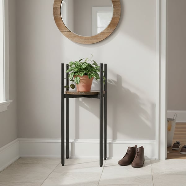 Stående metal blomsterstander, træ loft, høj, 62 cm, blomsterstander, planter