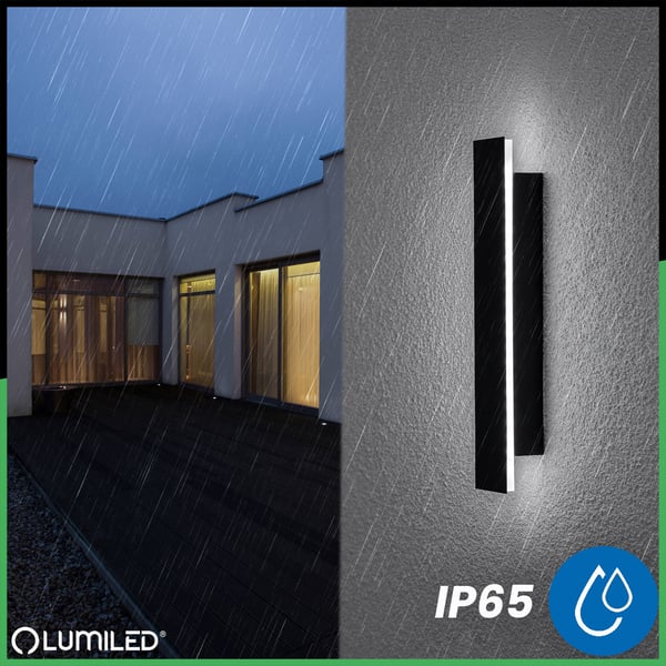 PELIO LED-havelampe til overflademontering, væglampe, 9W, 4000K, IP65, LUMILED