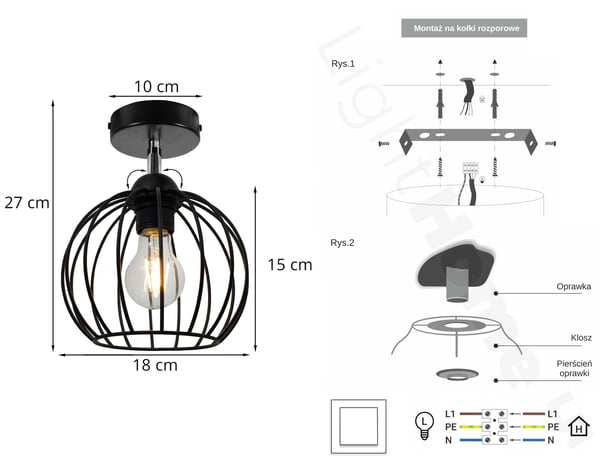 LOFTSLAMPE EDISON RETRO LED VÆGLAMPE