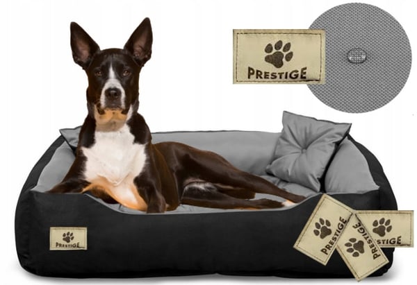 Hundeseng kennel PRESTIGE 100x75 cm vandtæt grå