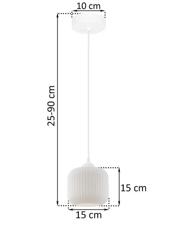 RIFFLE HÆNGELAMPE HVID 1 FLAD HVID CYLINDER LAMPESKÆRM E27