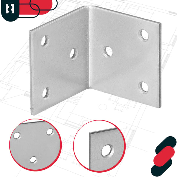 Kotarbau® Kirvesmiehen kulmaliitin ruostumatonta terästä sinkitty 40 x 40 x 40 mm 25 kpl:n sarja