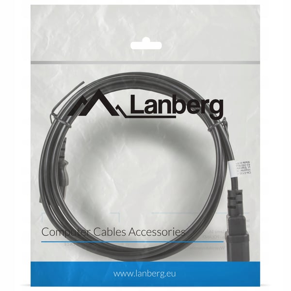 Lanberg IEC 320 C13 -> C14 Strömkabel Förlängningssladd 1,8m VDE Svart