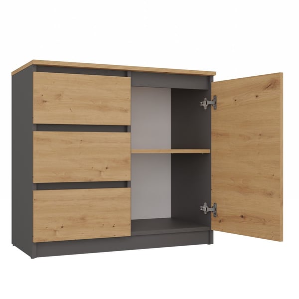 Malwa 1D3S/BA antracit kommode