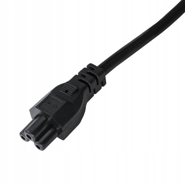 Akyga AK-NB-01A CEE 7/7 - IEC C5 bärbar datorströmkabel (klöverblad) 250V/50Hz 2.5A 1.5m svart