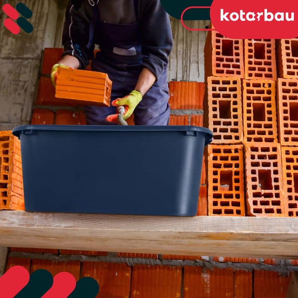 KOTARBAU® Rektangulär trädgårdscontainer Murbrukscontainer 45 l Marinblå 3-pack