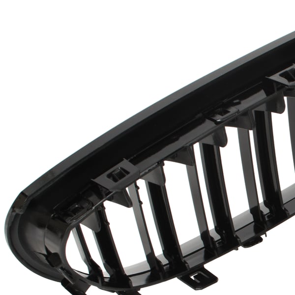 BMW 5 E60 / E61 03-10 gitter mellem forlygterne (nyrerne) venstre + højre sæt SORTE GLOSSY DOBBELTE BÅNDRIBBER