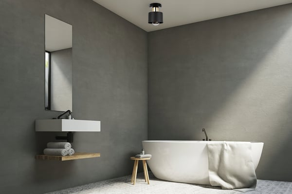 LOFTSLAMPE, VÆGLAMPE, PLAFON, LAMPESKÆRM, SORT LED