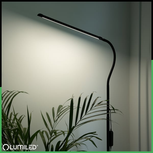 Golvlampa LED 14W CCT dimbar med höjdjustering LONGA 2 svart LUMILED