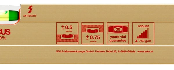 NIVÅ HORISONTAL OCH VERTIKAL INDIKATOR AZ 40 CM - SOL 01160501