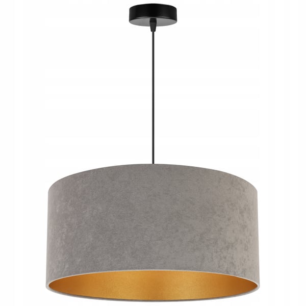 HÆNGENDE LAMPE LOFTSKRONE GYLDEN FLØJLSSKÆRM