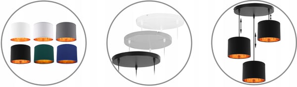 LOFTSLAMPE MED GYLDET LED-SKÆRM