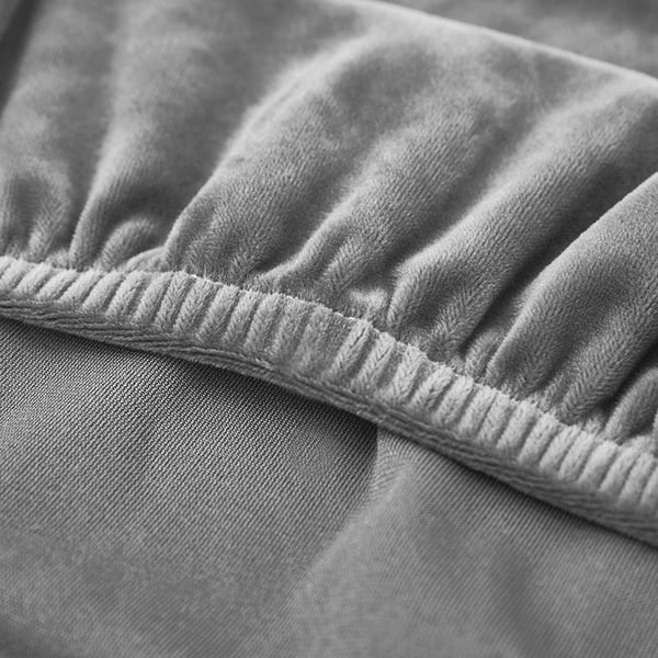 Vaaleanharmaa samettinen nojatuolin päällinen istumaan 95-135 cm