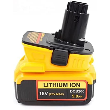 Rosfix Dewalt DC9096 Adapter til Dewalt Batteri (DCA1820) Gul - Sort