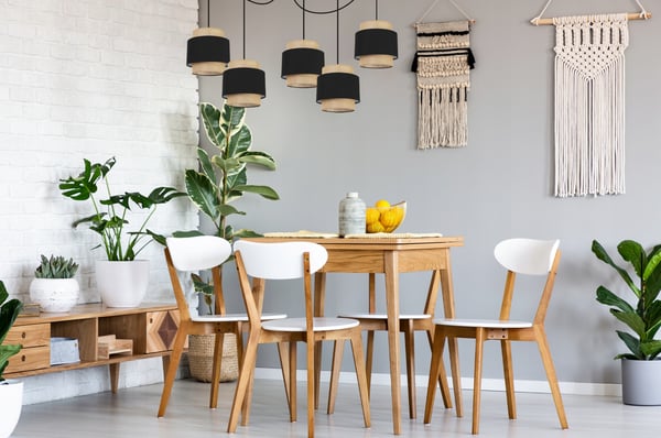 Hængende lampe, loftslysekrone, lampeskærm, boho juta