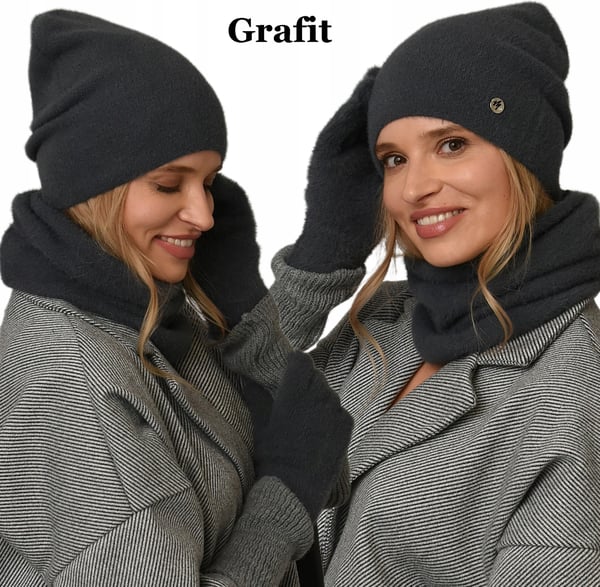 Grafiitti naisten hattu-, huivi- ja kaulanlämmitinkäsine-setti, talvilämmin