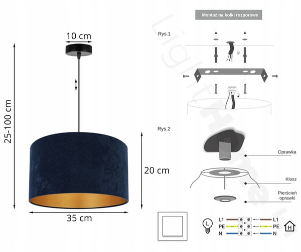 HÆNGENDE LAMPE LOFTSKRONE GYLDEN FLØJLSSKÆRM