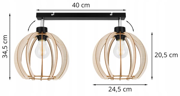 MODERNI PUINEN LED-KATTOVALAISIN