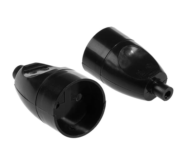 ENKELT STIKKONTAKT 16A 250V AFTAGELIG SORT - VT-302-0110