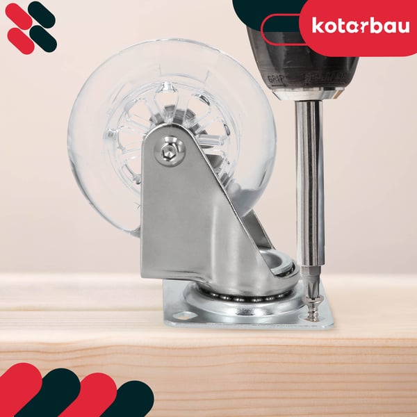 KOTARBAU möbelhjul för möbelskåp gummihjul transparent 75 mm