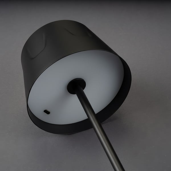 LED havelampe, stående, dekorativ, bord, natlampe, USB, dæmpbar, touch, sort, FIORA LUMILED