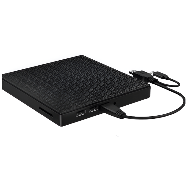 Ekstern CD/DVD-brænder To USB 3.0-porte SD/TF-kortlæser Adapter