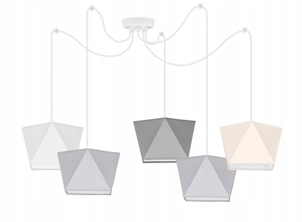 Lofthængende lampe med loftskrone og edderkopskærm