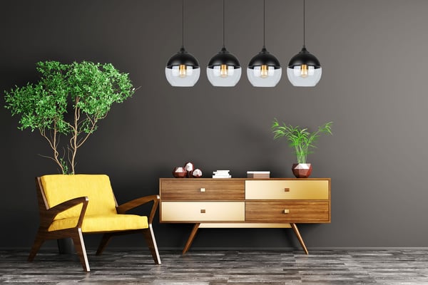 HÆNGENDE LOFTSLAMPE, GLASPLAFON, LED-LAMPE