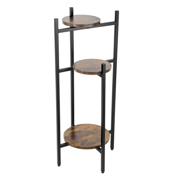 Stående blomsterstativ, metal, sort, træ, blomsterstativ, blomster, planter