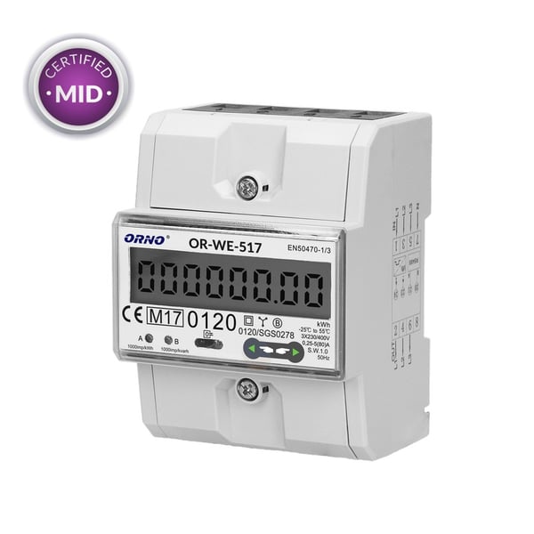 3-FASET ELMÅLER 80A RS485 MID - ON-WE-517