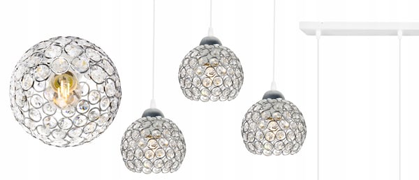 Kromhængende lampe med LED-krystal til loftet