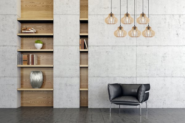 Hængende lampe, loftslysekrone, træ, LED lampeskærm