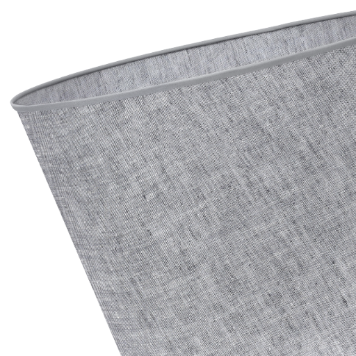 Hængelampe, linnedkegle, sort, 1 flad, grå lampeskærm L03 44cm