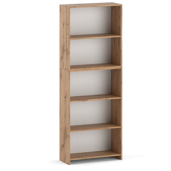 Wotan Oak Kirjahylly 70 CM 5 Hyllyt Kannet Lelut Loft Puinen