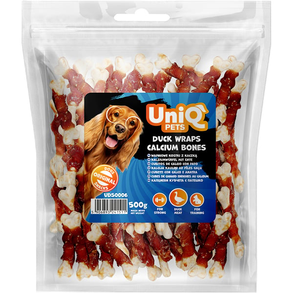 Koiran herkut, välipalat, UniQ Pets Ankankuutiot 500g