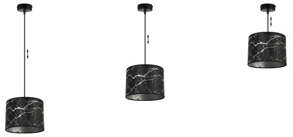 Lofthængende lampe, sølv marmor lampeskærm