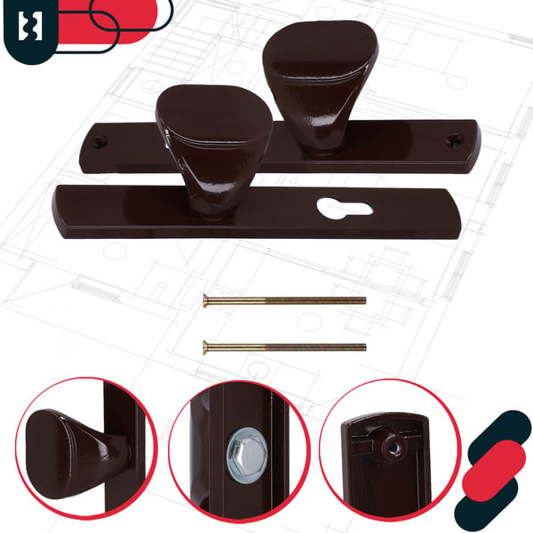 Kahva portin oveen, pitkä kahva, alumiini, ruskea, 72 mm