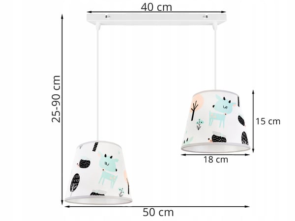 Lofthængende lampe til børn, Bambi lampeskærm