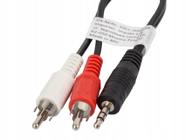 Lanberg stereo minijack-audiokaapeli - 2x Chinch M/M 2m