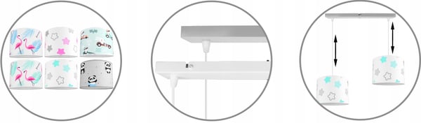 BØRNES HÆNGENDE LOFTSLAMPE LYKRONE LAMPESKÆRM