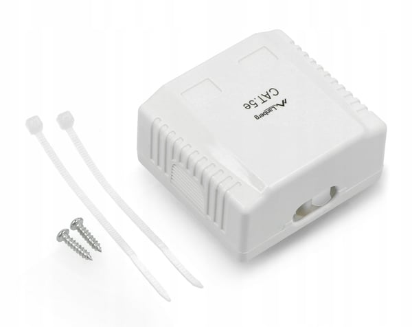 Lanberg OS5-0002-W kat.5E skærmet overflademonteret stikkontakt 2X RJ45