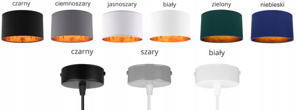 Lofthængende lampe med gylden center LED
